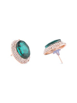 Women's Green Dazzling Stones Party Bling Contemporary Stud Earring-ZPFK15175
