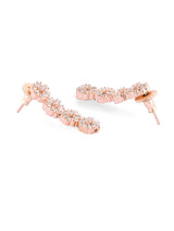 Women's Rose Gold Dazzling Cubic Zirconia Contemporary Necklace & Earring Set-ZPFK15214