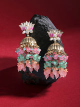 Women's Multicolor Meenakari Cluster Layered Drop Jhumki Earring