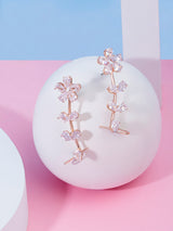 Women's Rose Gold Dazzling Diamonds Contemporary Ear Cuff Earring-ZPFK15619