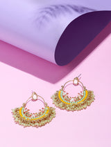 Women's Multicolor Meenakari Cluster Beads Drop Ethnic Chandbali Earring