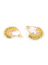 Women's Multicolor Meenakari Cluster Beads Drop Ethnic Chandbali Earring