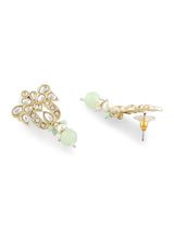 Women's Mint Green and Pink Multistrand Kundan Bridal Necklace Earring Ring Set