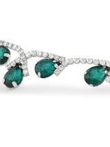 Women's Green Dazzling Austrian Diamonds Party Necklace Earring & Ring Set-ZPFK15942