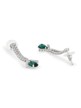 Women's Green Dazzling Austrian Diamonds Party Necklace Earring & Ring Set-ZPFK15942