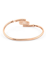 Women's Rose Gold Dazzling Cubic Zirconia Embellished Brass Bangle Style Kada Bracelet-ZPFK16087