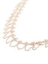 Women's Gold Tone Kundan Embellished Beaded Chain Fringe Bridal Kamarbandh-ZPFK16130