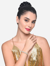 Women's Gold Tone Dazzling Kundan & Austrian Diamond Ethnic Bracelet-ZPFK16498