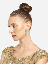Women's Mint Green Enamel Ethnic Style Jhumki Earring