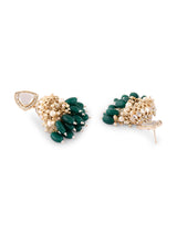 Women's Green Stones Cluster Beads Drop Jhumka Earring