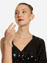 Women's Gold Tone Kundan & Pearls Embellished Ethnic Hand Harness-ZPFK16602