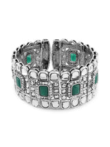 Women's Green Kundan & Stones Traditional Oxidised Bracelet-ZPFK16625