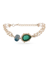 Women's Green Multistrand Stones & Beads Ethnic Bracelet-ZPFK16645