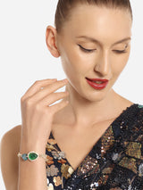 Women's Green Multistrand Stones & Beads Ethnic Bracelet-ZPFK16645