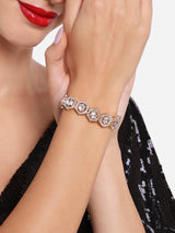 Women's Gold Tone Kundan & Austrian Diamonds Ethnic Bracelet-ZPFK16744