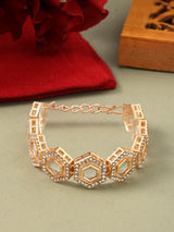 Women's Gold Tone Kundan & Austrian Diamonds Ethnic Bracelet-ZPFK16744