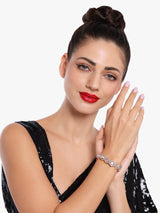 Women's Gold Tone Kundan & Austrian Diamonds Ethnic Bracelet-ZPFK16744