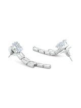 Women's Silver Tone Dazzling Stones Party Bling Lariat Contemporary Necklace Earring & Ring Set
