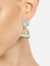 Women's Combo of 2 Turquoise Blue & Red Enamel Beads Ethnic Drop Earring-ZPFK16847