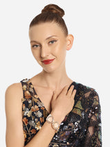 Women's Combo of 2 Pink & Mint Green Multistrand Kundan & Beads Ethnic Bracelet-ZPFK16850