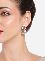 Women's Set of 2 Multi-Colour Floral Enamel Beads & Kundan Traditional Jhumki Earring-ZPFK16855