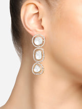 Women's Gold Tone Artificial Stones and Austrian Diamonds Dangle Earring
