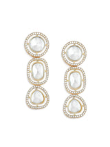 Women's Gold Tone Artificial Stones and Austrian Diamonds Dangle Earring