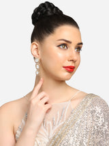 Women's Gold Tone Artificial Stones and Austrian Diamonds Dangle Earring