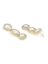 Women's Gold Tone Artificial Stones and Austrian Diamonds Dangle Earring