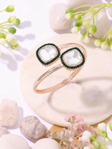 Women's Green Austrian Diamonds & Stones Embellished Kada Bracelets-ZPFK16888