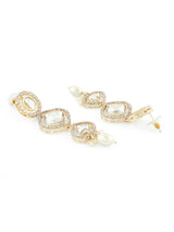 Women's Gold Tone Artificial Stones and Beads Bridal Necklace Earring with Maangtikka Set