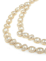 Women's Gold Tone Artificial Stones & Beads Embellished Necklace Earring & Ring Set