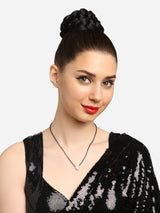 Women's Rose Gold Austrian Diamonds and Artificial Beads Embellished Mangalsutra