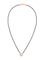 Women's Rose Gold Austrian Diamonds and Artificial Beads Embellished Mangalsutra