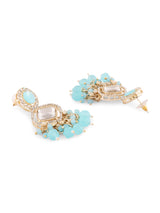 Women's Turquoise Blue Austrian Diamonds & Artificial Stones Dangle Earring-ZPFK16918