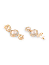 Women's Gold Tone Austrian Diamonds Artificial Stones Bridal Necklace Earring and Maangtikka Set