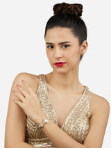 Women's Gold Tone Artificial Stones & Dazzling Austrian Diamonds Ethnic Bracelet-ZPFK17071