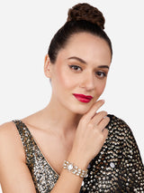 Women's Gold Tone Artificial Stones & Dazzling Austrian Diamonds Ethnic Bracelet-ZPFK17072