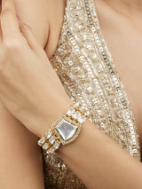 Women's Gold Tone Artificial Stones & Dazzling Austrian Diamonds Ethnic Bracelet-ZPFK17073