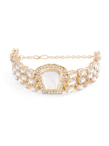 Women's Gold Tone Artificial Stones & Dazzling Austrian Diamonds Ethnic Bracelet-ZPFK17073