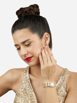 Women's Gold Tone Artificial Stones & Dazzling Austrian Diamonds Ethnic Bracelet-ZPFK17073