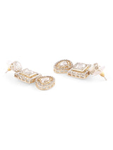 Women's Gold Tone Austrian Diamonds Artificial Stones Bridal Choker Necklace Earring & Maangtikka Set