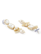 Women's Gold Tone Dazzling Stones Beads Choker Necklace Earring Maangtikka Set-ZPFK17116