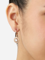 Women's Rose Gold Tone Dazzling Cubic Zirconia Brass Drop Earring-ZPFK17118