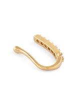 Women's Gold Tone Cubic Zirconia Embellished Contemporary Brass Clip On Nose Pin-ZPFK17173