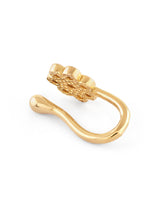 Women's Gold Tone Cubic Zirconia Flower Contemporary Brass Clip On Nose Pin-ZPFK17177