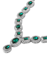 Women's Green Stones and Dazzling Austrian Diamonds Embellished Necklace and Earring Set
