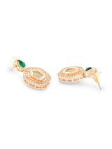Women's Green Stones Dazzling Austrian Diamonds Necklace Earring & Ring Set