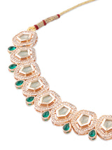 Women's Green Stones Dazzling Austrian Diamonds Necklace Earring & Ring Set