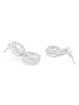 Women's Silver Tone Dazzling Austrian Diamonds Contemporary Necklace Earring and Ring Set